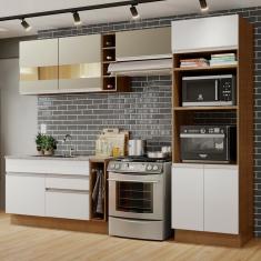 Cozinha Completa Cristal com Armário e Balcão (sem Tampo e Pia) Madesa