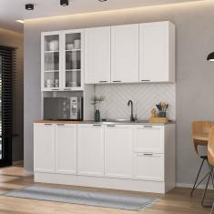 Cozinha Compacta 3 Peças 1 Paneleiro Duplo 1 Aéreo 1 Balcão Soho Cabecasa Madeiramadeira Branco