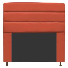 Cabeceira Estofada Turim 140 cm Casal Suede Terracota - Amarena Móveis
