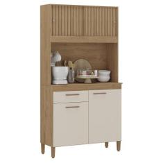 Armario Cozinha Ceara com 4 Portas - Atualle Móveis, Canelato+3D Canel