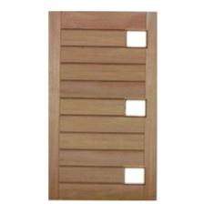 Porta de Madeira Mexicana Horizontal 03 Vidros Maciça Cedro Arana Casm