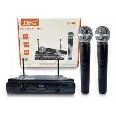 Microfone Duplo Sem Fio Uhf Wireless Profissional Le 906 - Lelong