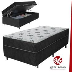 Cama Box Baú Solteiro Conjugada de Molas Solteiro 0,88x1,88 Poliester 