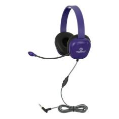 Egghead® Fone de ouvido infantil premium resistente com microfone unidirecional, cabo Tri-Shield resistente à mastigação, almofadas acolchoadas e faixa de cabeça ajustável