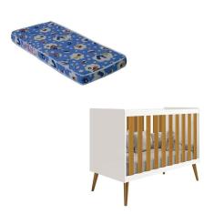 Berço Americano Isis Branco Acetinado Savana Com Colchão Ortobom - Reller