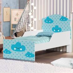 Mini Cama Nuvens Meninos Com Colchão