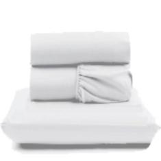 Jogo de Lençol Pratik Peletizado Solteiro  3 Peças Barato - Branco - 1