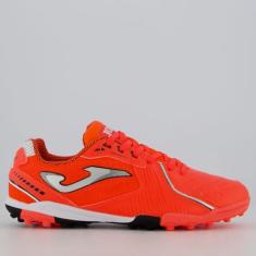 Chuteira de Society Joma Dribling Coral/Branco Tamanho 41