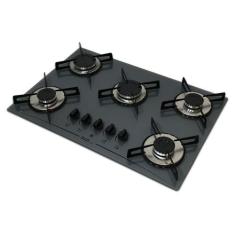 Fogão cooktop D&D a gás 5 bocas prata  - D&D Metal 
