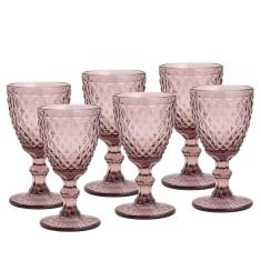 Conjunto de Taças de Vidro 325ml 6 peças Bico de Abacaxi Lilás - Lyor