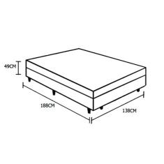 Base Box Baú Casal Belos Sonhos Suede Preto 41x138x188