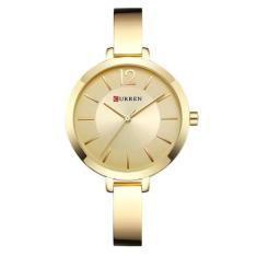 Relógio Feminino Dourado De Pulso Curren Pulseira Metálica