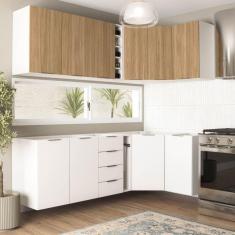Cozinha Modulada 8 Peças Sem Tampo Ipanema Cabecasa Madeiramadeira Acácia/Branco