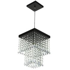 Lustre Pendente De Cristal Acr lico Marrycrilic Preto