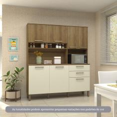 Cozinha Compacta 165,40cm 7 Portas e 2 Gavetas com Tampo 353 Luciane Móveis