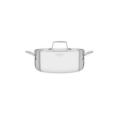 Caçarola Tramontina Grano Rasa em Aço Inox Corpo Triplo com Tampa e Alças 24 cm 4,7 L