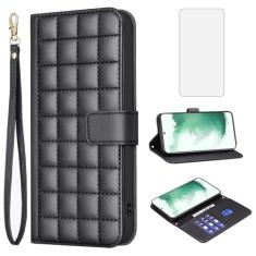 Asuwish Capa de celular para Samsung Galaxy S22 Plus S22+ 5G Capa carteira com protetor de tela de vidro temperado, alça de pulso, suporte para cartão, capa flip para celular S22+5G S22plus 22S + S 22
