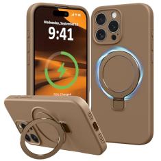 Vanxiliiy Compatível com suporte para iPhone 16 Pro Max, capas de telefone de silicone líquido adequadas para iPhone 16 Pro Max, compatível com anel magnético MagSafe, capa de proteção total da câmera