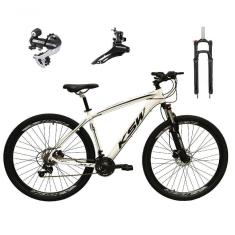 Bicicleta Aro 29 Ksw Xlt 24v Câmbio Shimano Acera K7 Garfo Trava Freio A Disco - Branco Tam.21