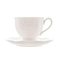 Xícara de Chá com Pires de Porcelana New Bone Butterfly Flower 200ml -