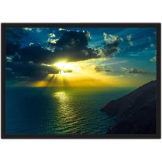 Quadro Decorativo Mar Praia Sol Paisagem Natureza Decorações Com Moldu