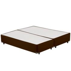Cama Box Bipartido CASAL Corano Marrom Universal - 138x188 - Cosmopoli