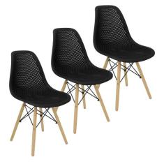 Kit 3 Cadeiras Colmeia Furadinha Heloisa Eloá Charles Eames Eiffel Bas
