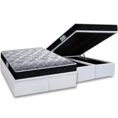 Cama Box Baú Queen: Colchão Ortopédico Probel D33/Ep Tech1500 Double Face + Base White(158X198)