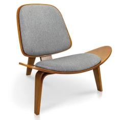 Poltrona Shell Linho Grafite A26 Drossi