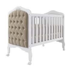 Berço Mini Cama Harmonia Branco Com Capitonê - Permóbili Baby Branco