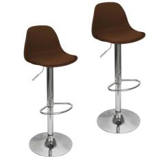 Kit 2 Banquetas Joly Luisa Giratória Regulável Base Giratória Cromada 