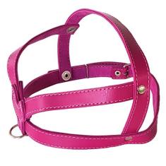 Peitoral Coleira Para Cachorro em Couro Ajustável Reforçada Cães Pet -