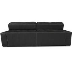 Sofá de Couro Legítimo Retrátil Automático 2,75m Cama Inbox Gran Vitalysoftgeld40 Preto