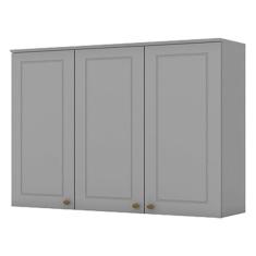 Armário Aéreo 3 Portas 120 cm Nova York Cinza - Henn