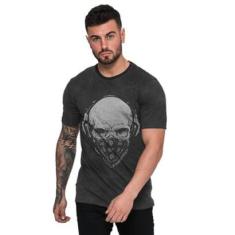Camiseta Rock Caveira com Bandana-Masculino