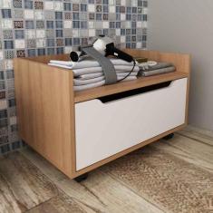 Balcão Gabinete de Banheiro com 1 Gavetas e Rodízios 60cm BN3647 Tecno