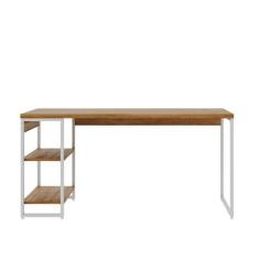 Escrivaninha com Estante Studio Mel e Branca 150x75 cm - Mobly