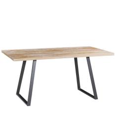 Mesa Sala de Jantar Cozinha Ogleary 220cm Grafite Madeira Maciça Driftwood - Gran Belo