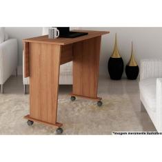 Mesa Multiuso Casal Dobrável Me4117 C- Rodízios Amêndoa - Tecno Mobili