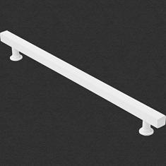 Puxador Quadrado Branco Para Porta 40cm - 1 Lado Só