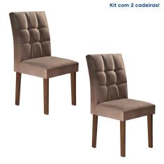 Conjunto 2 Cadeiras Estofadas Hobby Siena Móveis Chocolate/suede Animale Marrom