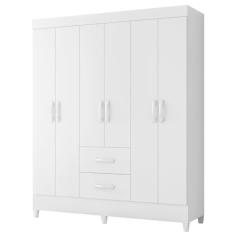 Guarda Roupas Casal 6 Portas 2 Gavetas Mobi Branco Flex Albatroz