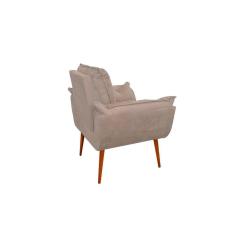 Kit 05 Poltrona Opala Sofá Sala, Quarto, Escritório Suede Cor:bege