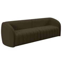 Sofá 5 Lugares Para Sala 332cm Lazio M03 Veludo Marrom - Lyam Decor