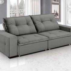Sofá Aquarius - Retrátil / Reclinável 240 Cm Veludo Cinza