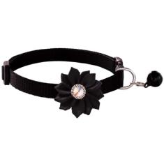 Coleira de gato com sino, decoração de flores XS coleira de cachorro menina fofa fantasia coleira de cachorro com sinos para PPS XS pequeno gatinho pequeno animal de estimação fêmeas, pescoço 7-12