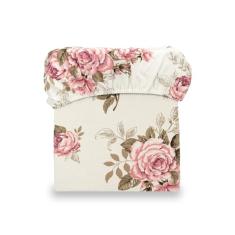 Lençol Super King Com Elástico Estampado Percal 180 Fios (ROSEIRA)