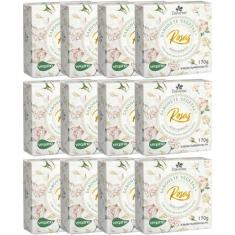 12UN Sabonete Vegetal Rosas Brancas 170G Davene
