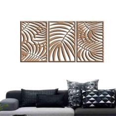 Quadro Decorativo Folhas 3Mm Vazado - Mdf/Cru - Decoarts