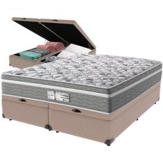 Cama Box Baú e Colchão Evolution Molas Ensacadas Queen Probel,  Bege